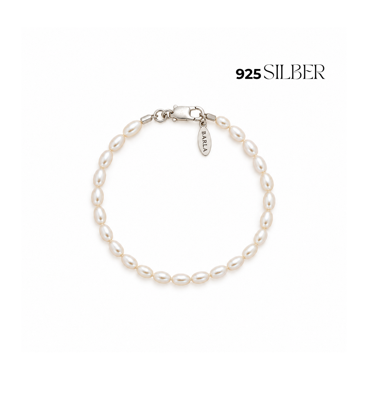 Süßwasserperlen Armband PURE 925er Sterling Silber – Personalisierbar in Länge, Farbe & Verschluss