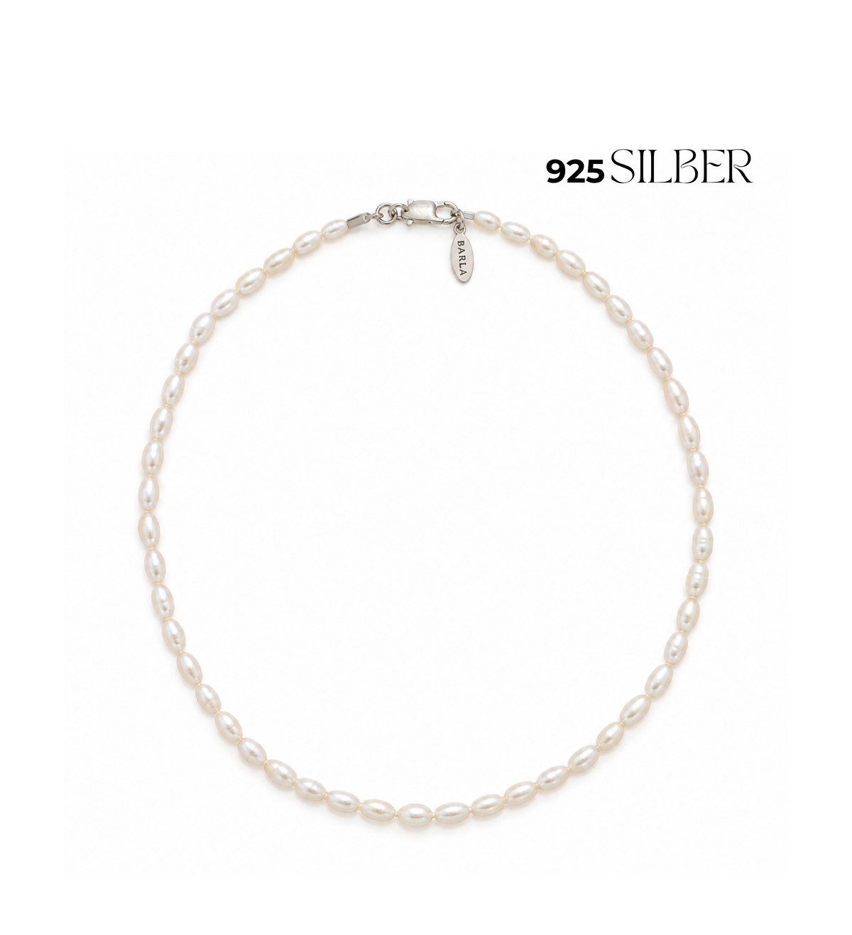 Süßwasserperlenkette PURE 925er Sterling Silber – Personalisierbar in Länge, Farbe & Verschluss