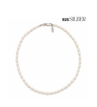 Süßwasserperlenkette PURE 925er Sterling Silber – Personalisierbar in Länge, Farbe & Verschluss