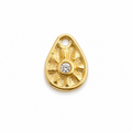Tropfen-Sonnen Charm mit Zirkonia | Edelstahl 18K vergoldet