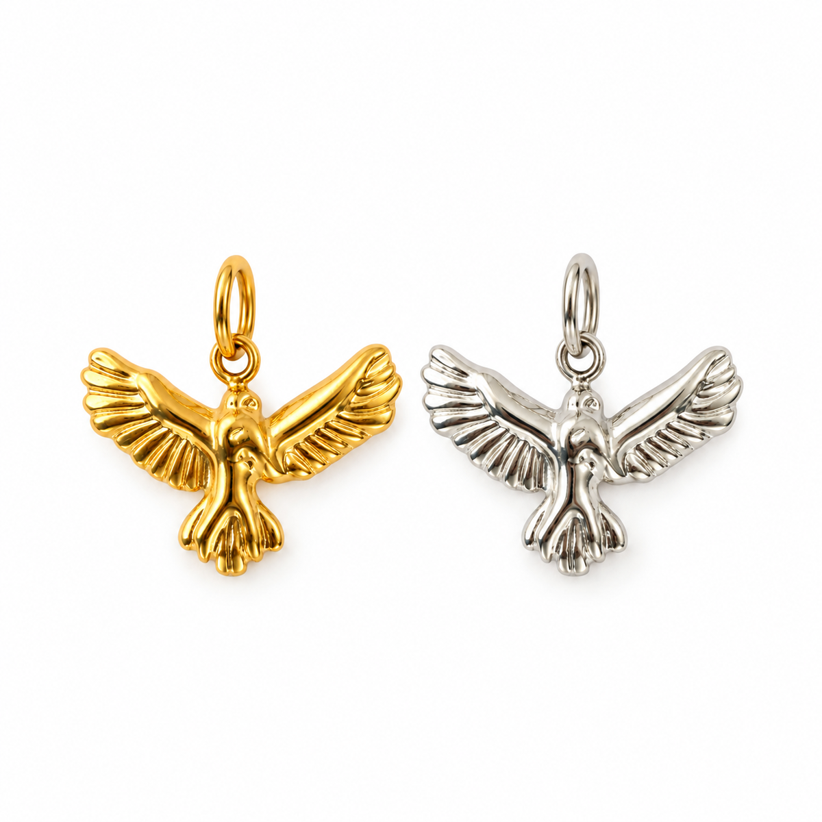 Adler-Charm Anhänger Silber – Adler mit Federdetail