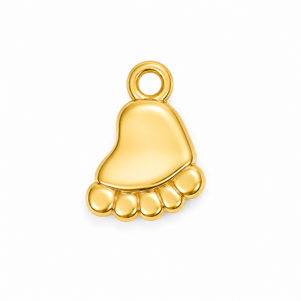 Baby Fuß Anhänger aus Edelstahl, 18K vergoldet