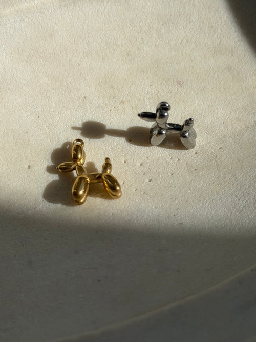 Ballonhund-Charm Anhänger Gold – Ballon-Hund 3D