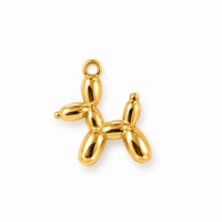 Ballonhund-Charm Anhänger Gold – Ballon-Hund 3D
