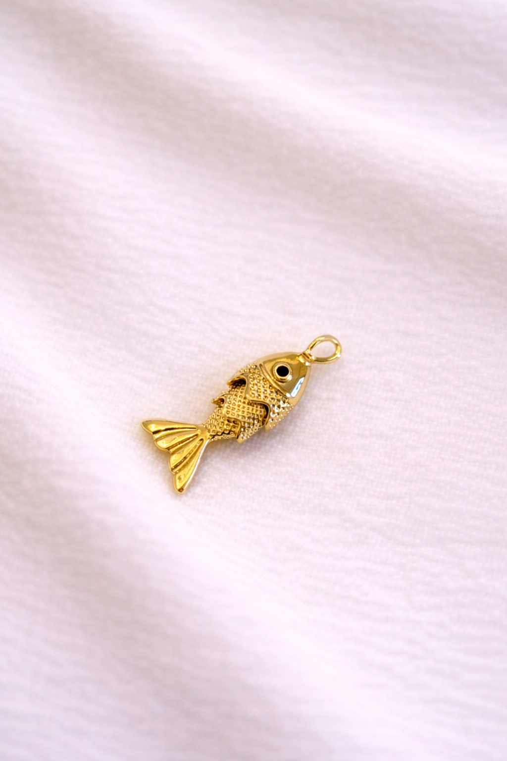 Kleiner Beweglicher Fisch-Charm Anhänger gold | Edelstahl 18K vergoldet (Kopie)