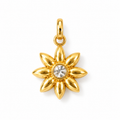 Blüten-Charm Anhänger Gold – Blüte mit Zirkonia