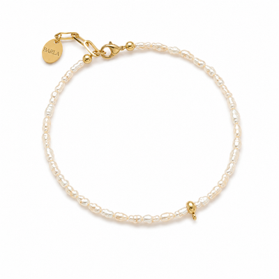 CHARM Süßwasserperlen Armband für ein Charm | Edelstahl 18K vergoldet