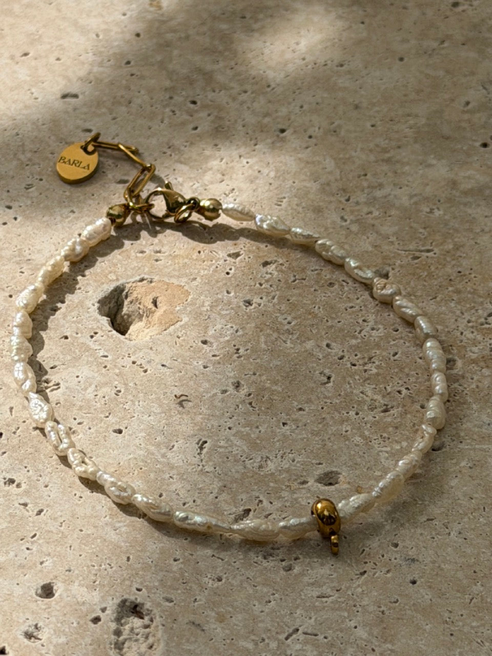 CHARM Süßwasserperlen Armband für ein Charm | Edelstahl 18K vergoldet