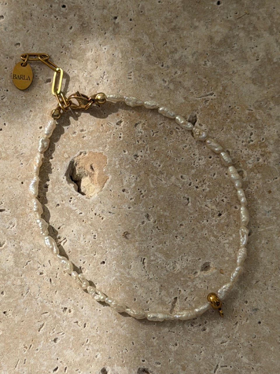 CHARM Süßwasserperlen Armband für ein Charm | Edelstahl 18K vergoldet