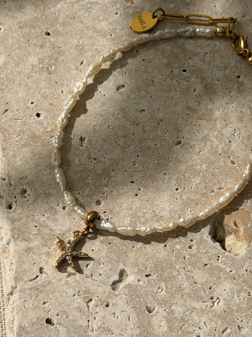 CHARM Süßwasserperlen Armband für ein Charm | Edelstahl 18K vergoldet