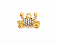 Krabben-Charm klein mit Zirkonia – Maritimer Anhänger | Edelstahl 18K vergoldet