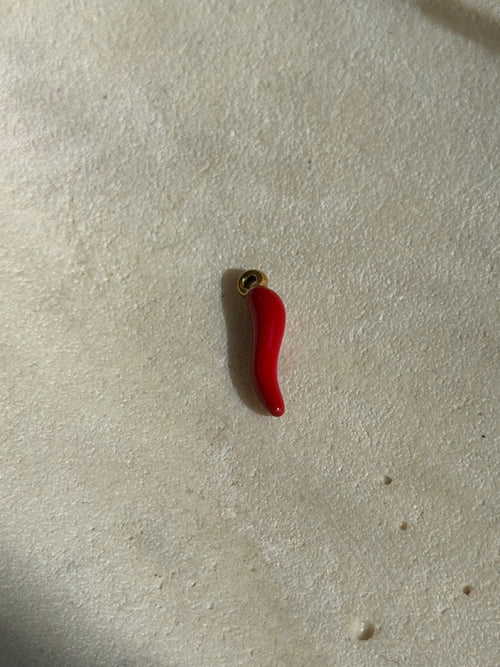 Chili-Charm Anhänger Gold – Cornicello Glückshorn