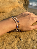 Cielo del Mar Armband | Süßwasserperlen & blauem Naturstein