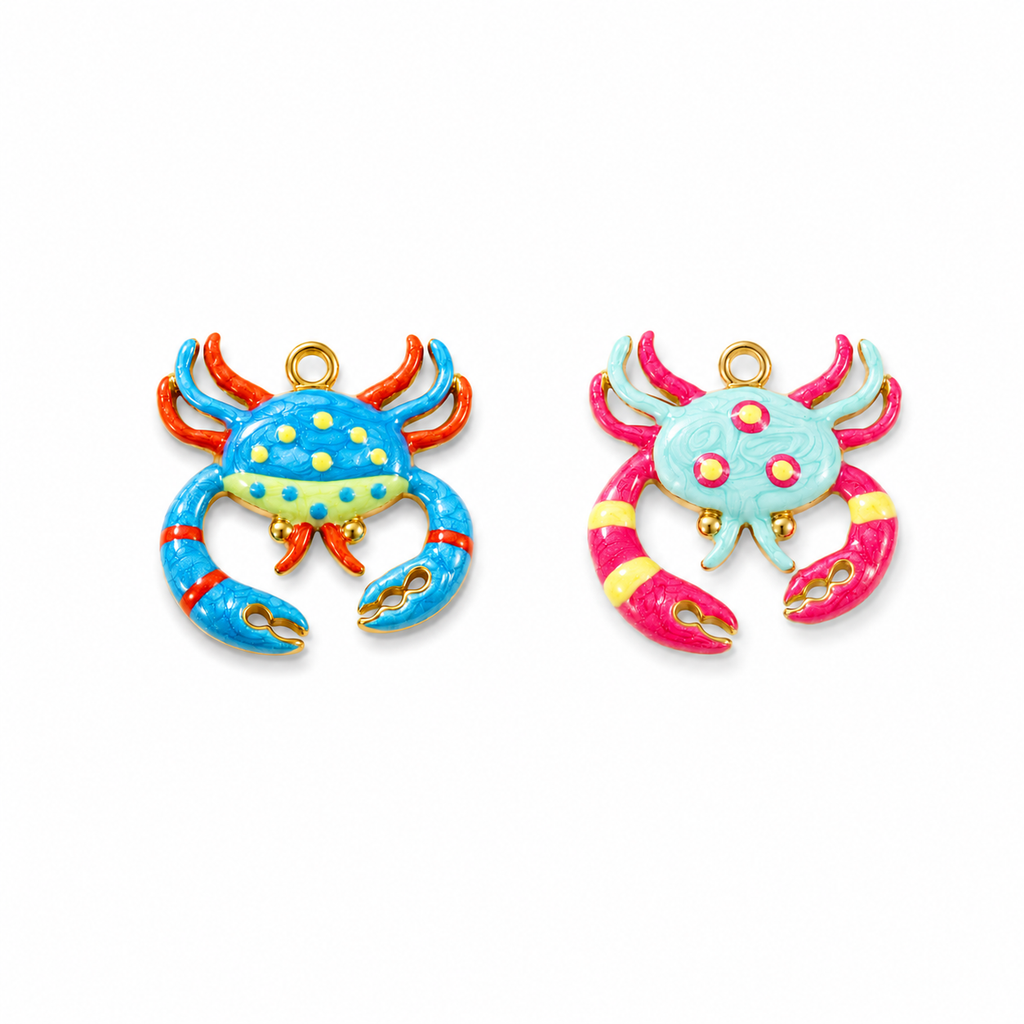 Großer Krabbe Anhänger Gold – Mediterranean Coastal Charm | 18K vergoldet
