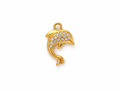 Kleiner Delfin-Charm mit Zirkonia | Edelstahl 18K vergoldet