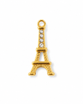 Eiffelturm Anhänger Gold mit Zirkonia, 18K vergoldeter Edelstahl, von BARLA
