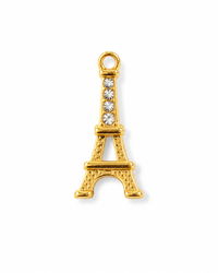 Eiffelturm Anhänger Gold – Paris Charm mit Zirkonia | 18K vergoldet