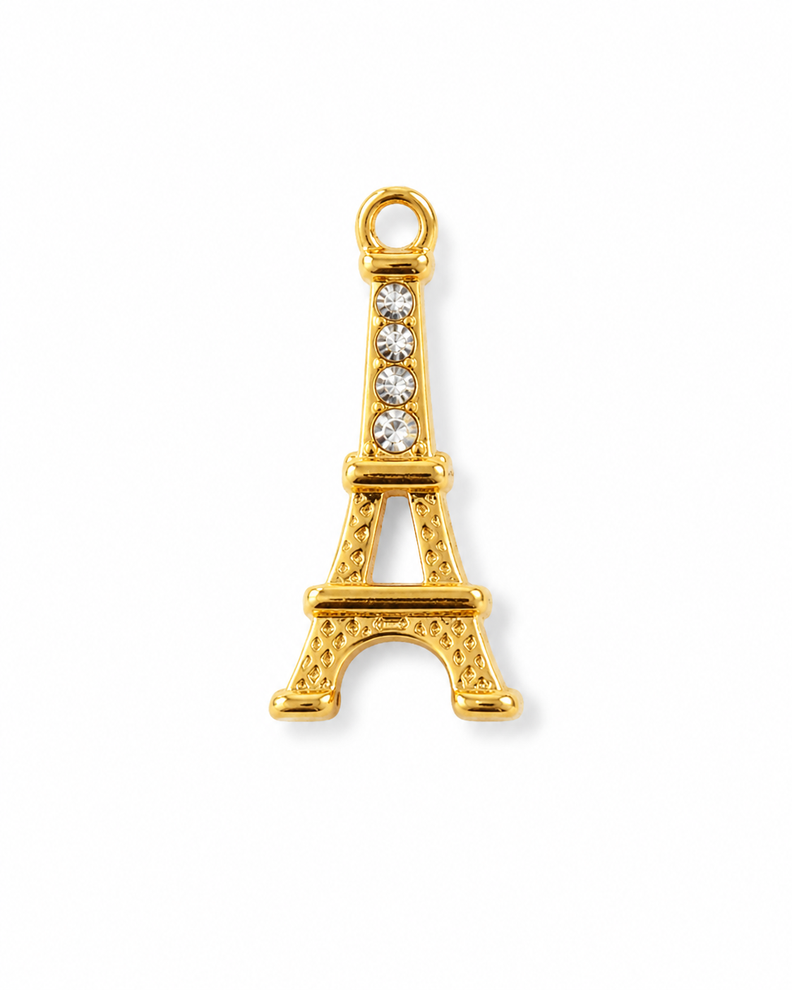 Eiffelturm Anhänger Gold mit Zirkonia, 18K vergoldeter Edelstahl, von BARLA