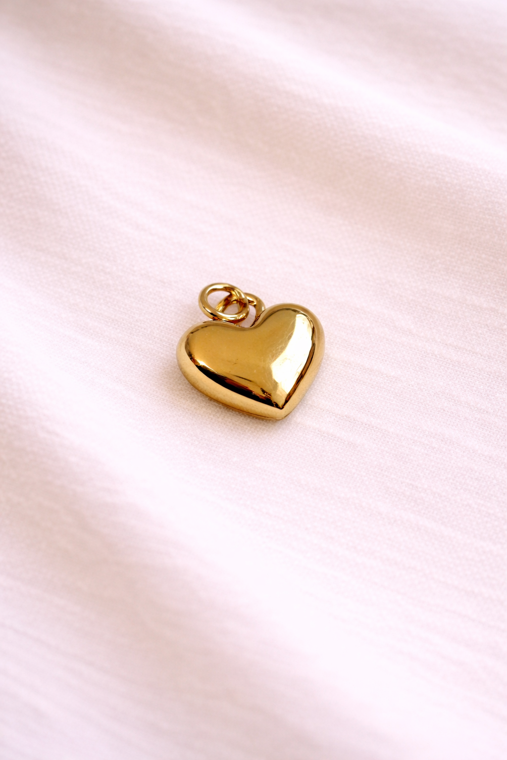 Großer Herz-Charm mit glatter Oberfläche | Edelstahl 18K Echtgold plattiert