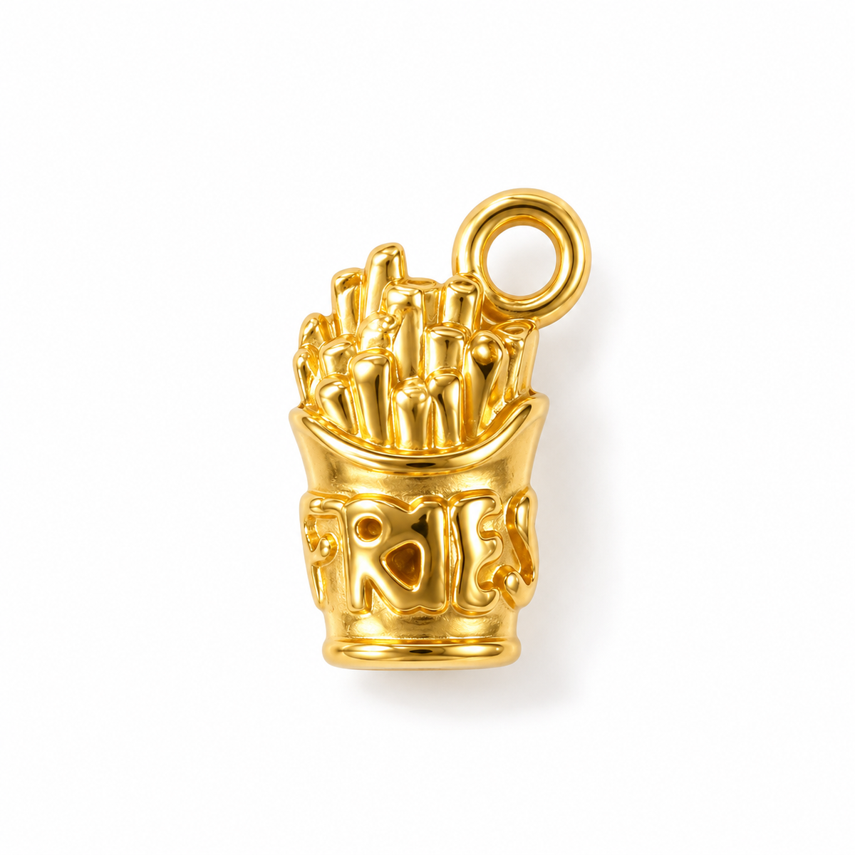 Pommes-Frites-Charm Anhänger Gold