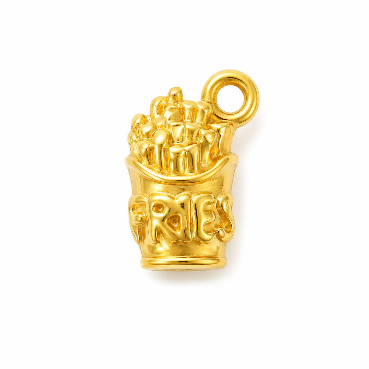 Pommes Anhänger aus Edelstahl, 18K vergoldet