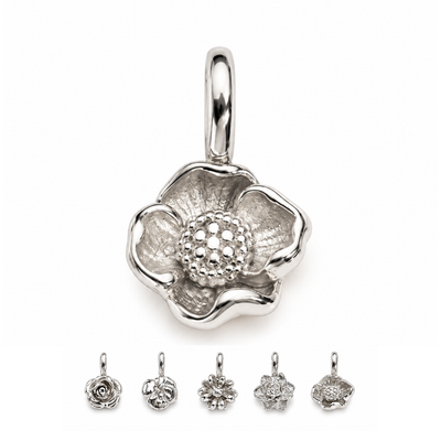 Geburtsblumen Anhänger in Silber aus nickelfreiem Edelstahl von BARLA