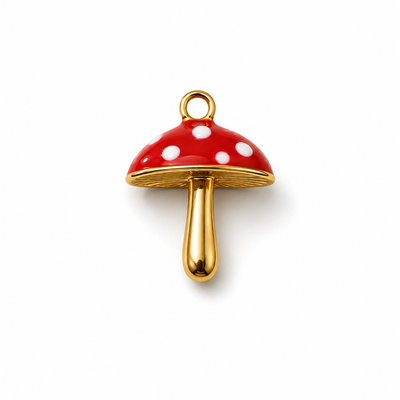 Glückspilz Anhänger Gold – 3D Fliegenpilz Charm | 18K vergoldet