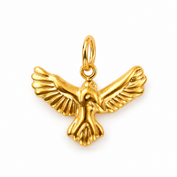 Adler-Charm Anhänger Gold – Adler mit Federdetail | 18K vergoldet