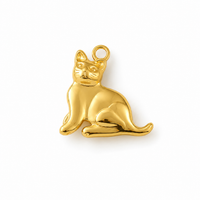 Katzen-Charm 3D sitzend – Goldener Anhänger für Ketten & Armbänder | 18K vergoldet