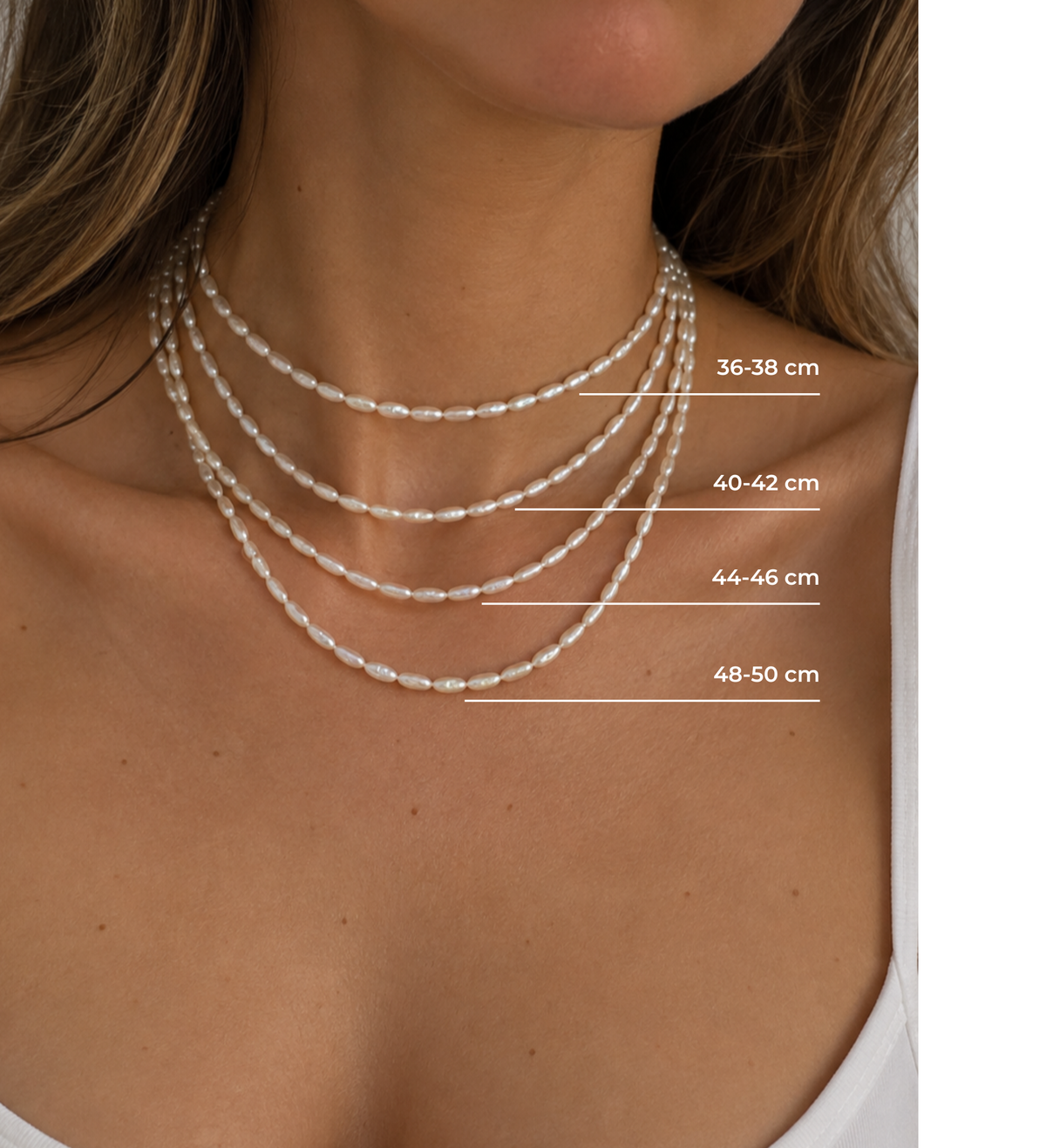 Süßwasserperlenkette PURE Silber – Personalisierbar in Länge, Farbe & Verschluss