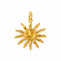 Sonnen-Charm Anhänger Gold – Große Sonnen-Spirale | 18K vergoldet