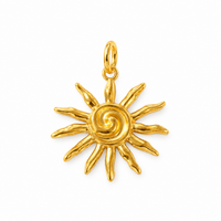 Sonnen-Charm Anhänger Gold – Große Sonnen-Spirale | 18K vergoldet
