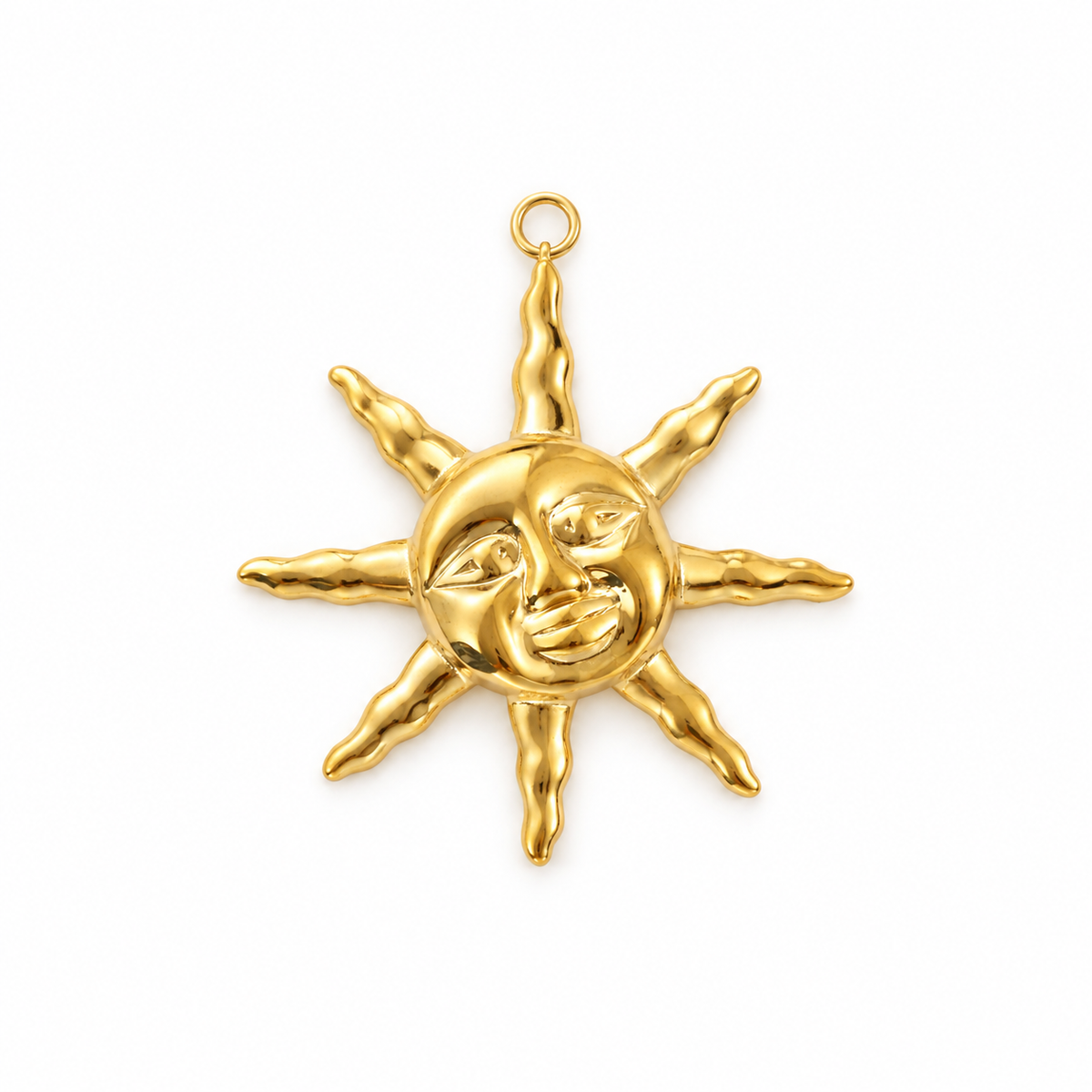 Sonnenmedaillon Anhänger Gold – Große Sonne im XL-Format | 18K vergoldet