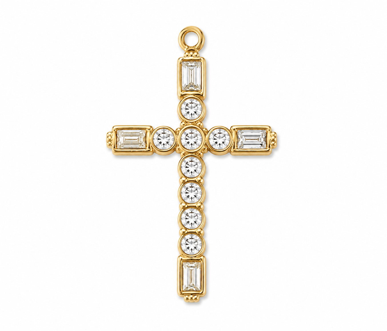 Großer Kreuz-Anhänger mit Zirkonia | Edelstahl 18K vergoldet (Kopie)
