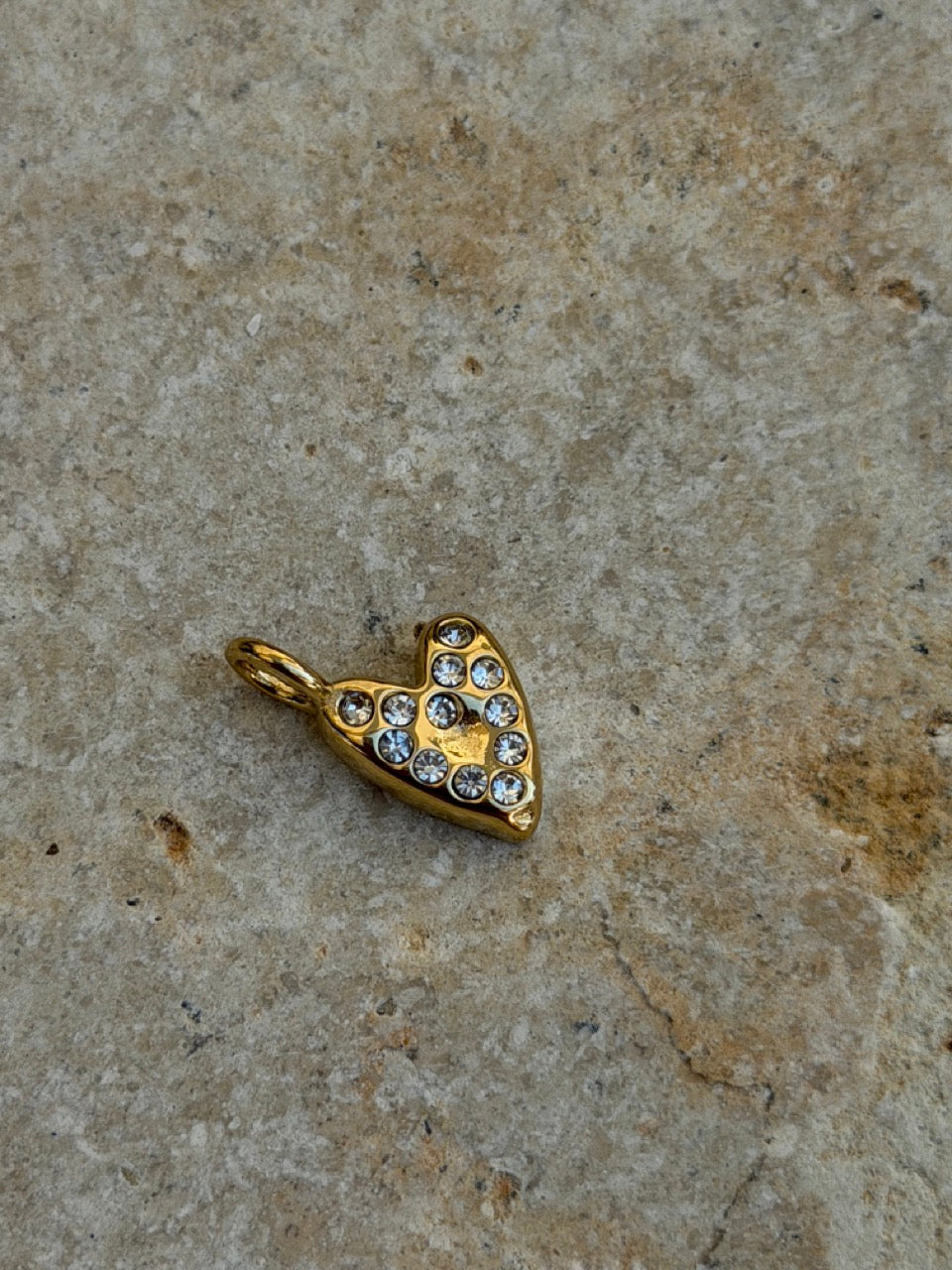 Herz Anhänger Transparent mit Strass, Detailansicht