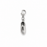Holzschuh Anhänger Silber – Clog Charm mit Zirkonia | Edelstahl