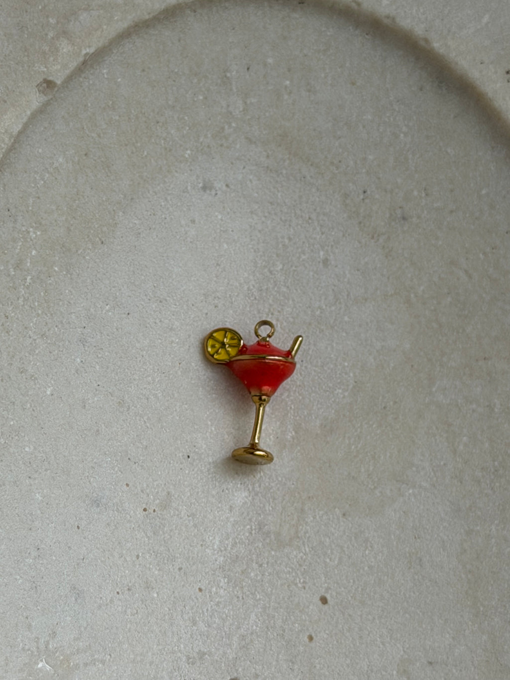 Cocktailglas Charm mit Emaille | Edelstahl 18K vergoldet