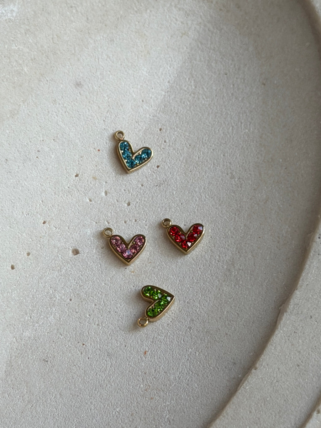 Mini Herz-Charm mit Zirkonia | Edelstahl 18K vergoldet