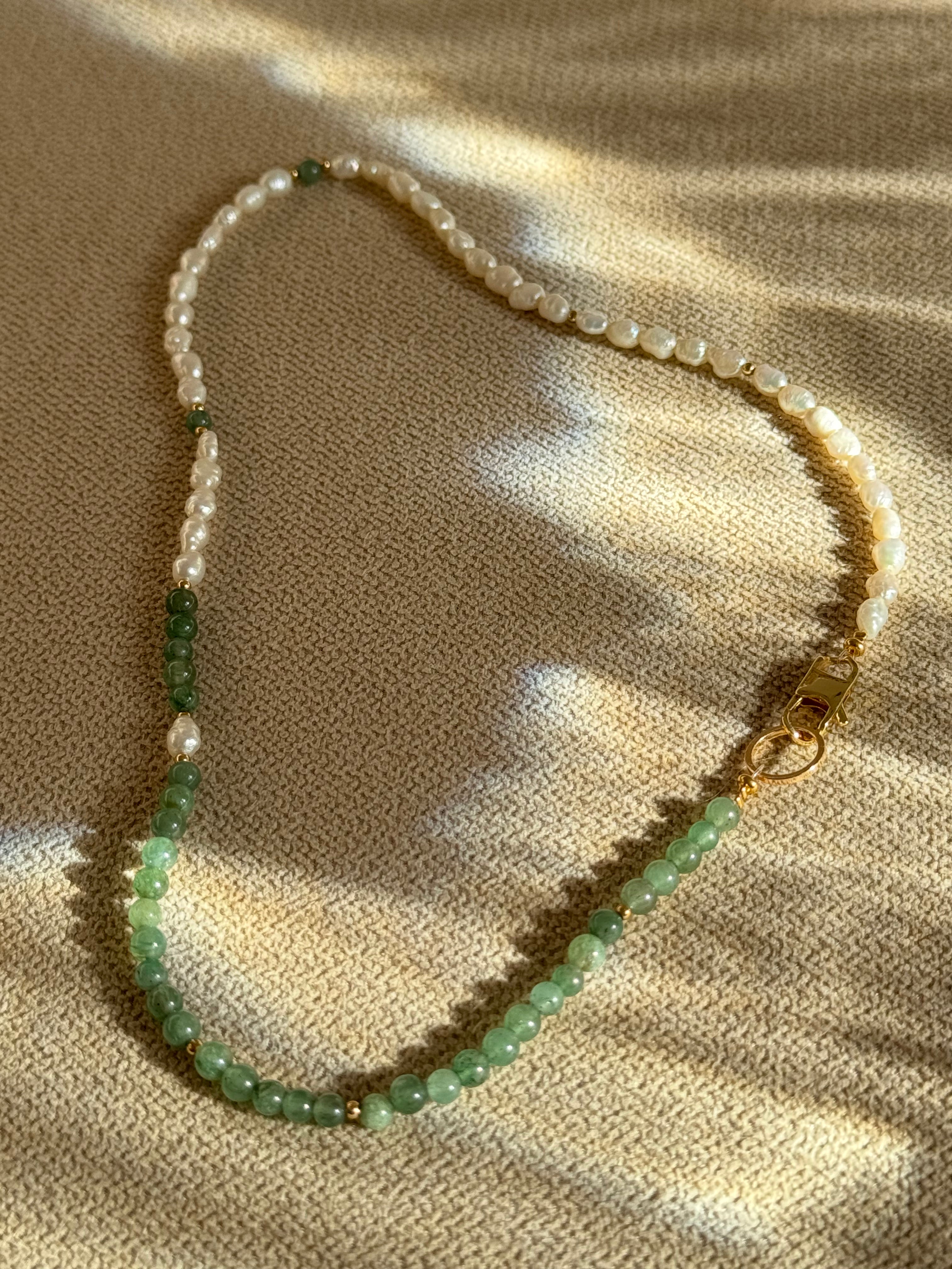 Green Current – Aventurin- & Süßwasserperlenkette