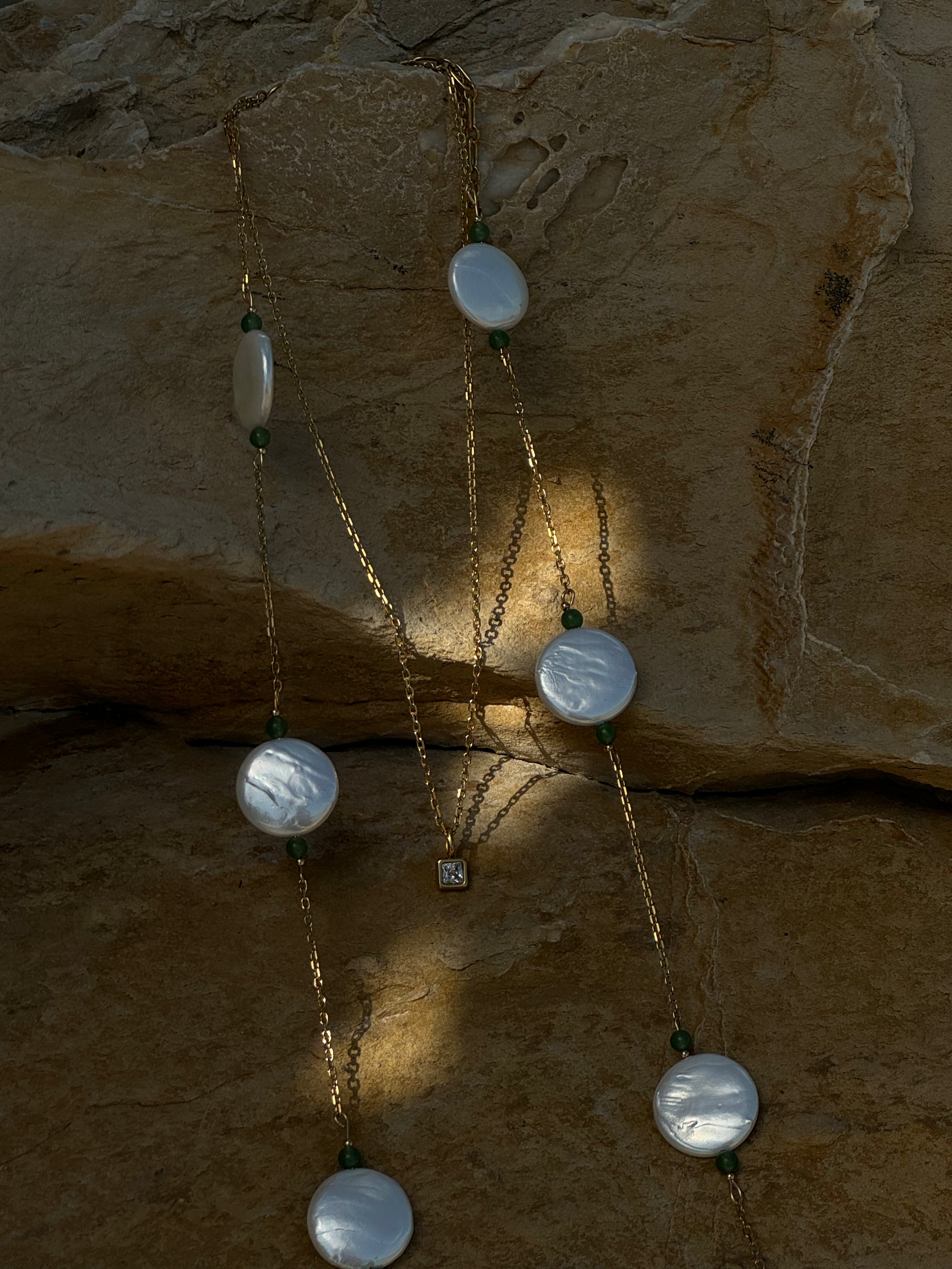 Calor Esencial | Layering Kette mit Monatsstein & Muschelperlen