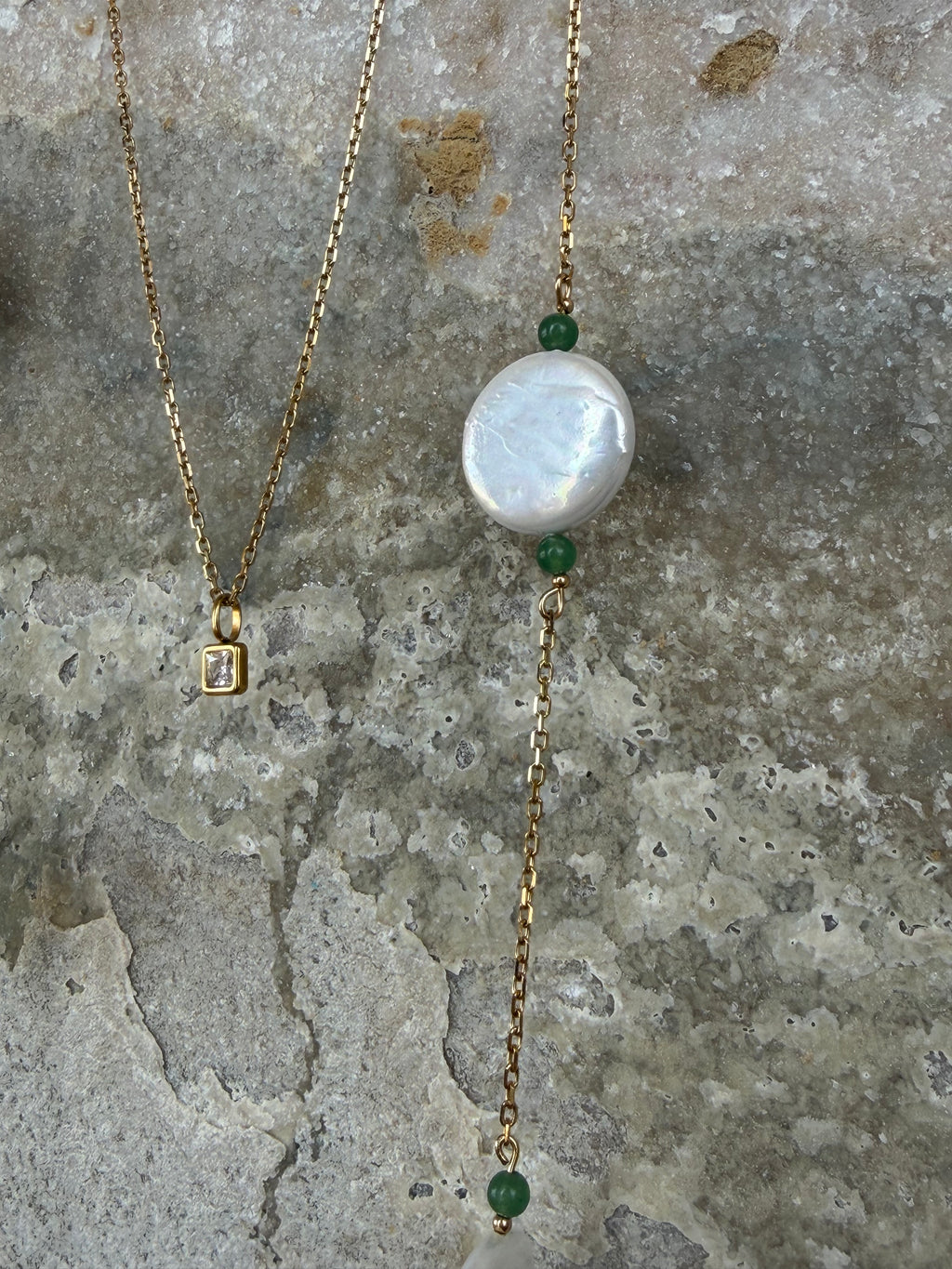 Calor Esencial | Layering Kette mit Monatsstein & Muschelperlen