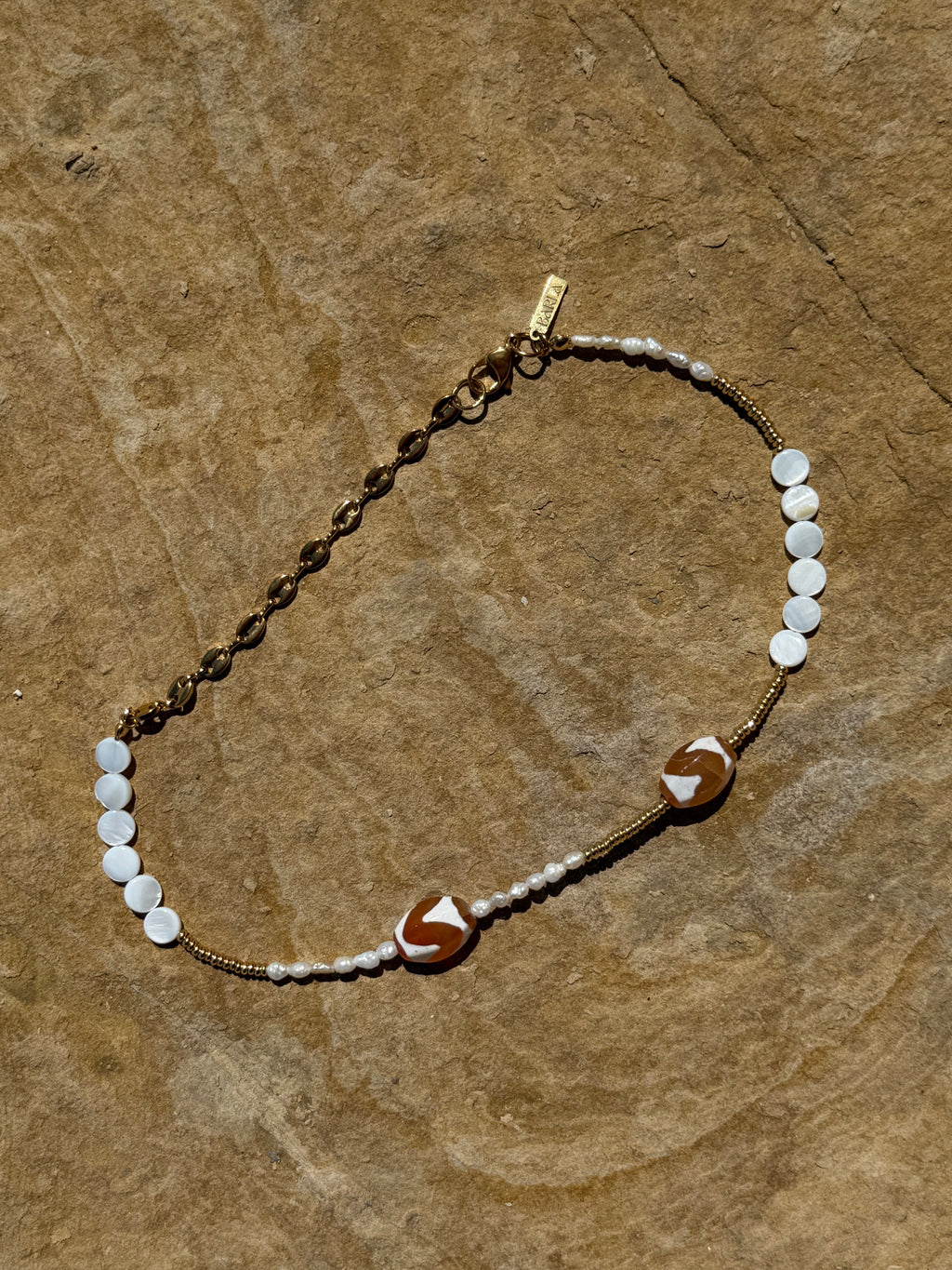Sol Gemelo Kette | Achat & Perlmutt