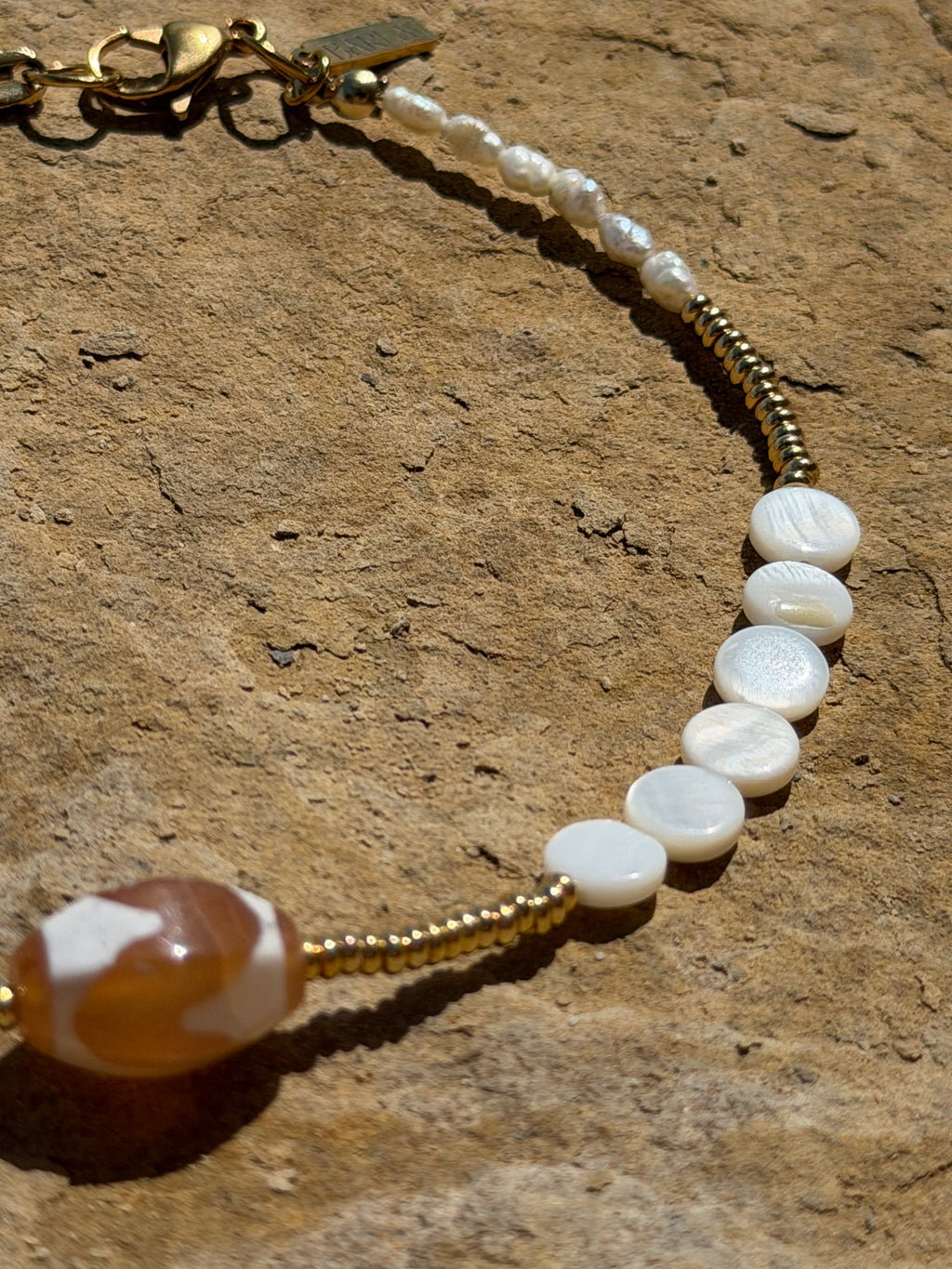 Sol Gemelo Kette | Achat & Perlmutt