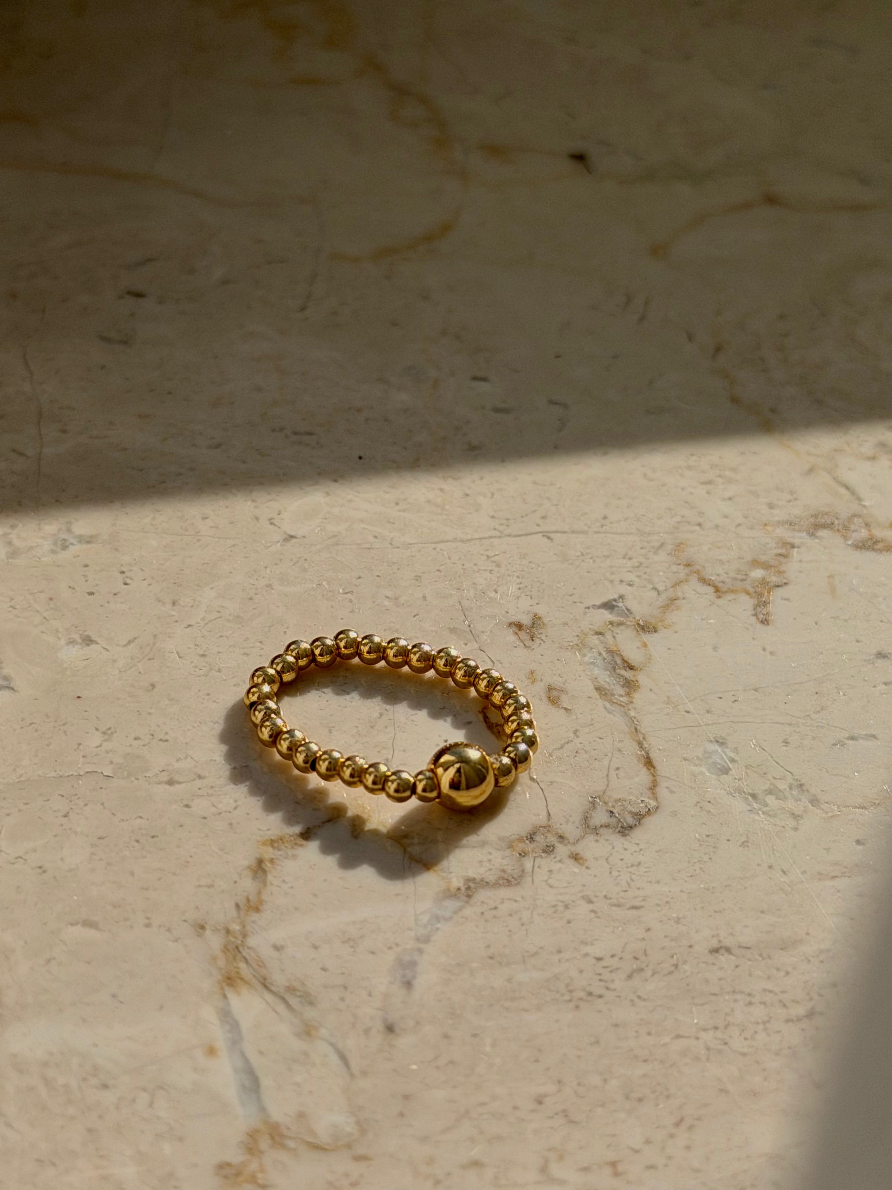 Libre Kugelring elastisch | Edelstahl 18K vergoldet