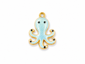 Kraken-Charm in Hellblau mit Emaille | Edelstahl 18K vergoldet