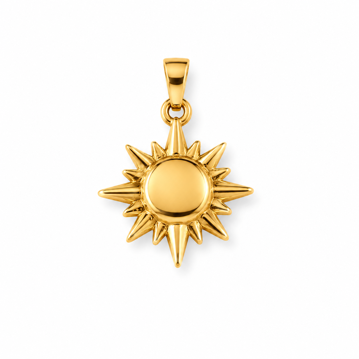 Kleine Sonne Anhänger Gold – Klassischer Charm | 18K vergoldet