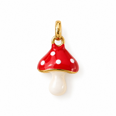 Fliegenpilz-Charm Anhänger Gold – Fliegenpilz mit Emaille