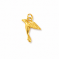 Kolibri Anhänger in 3D aus Edelstahl, 18K vergoldet