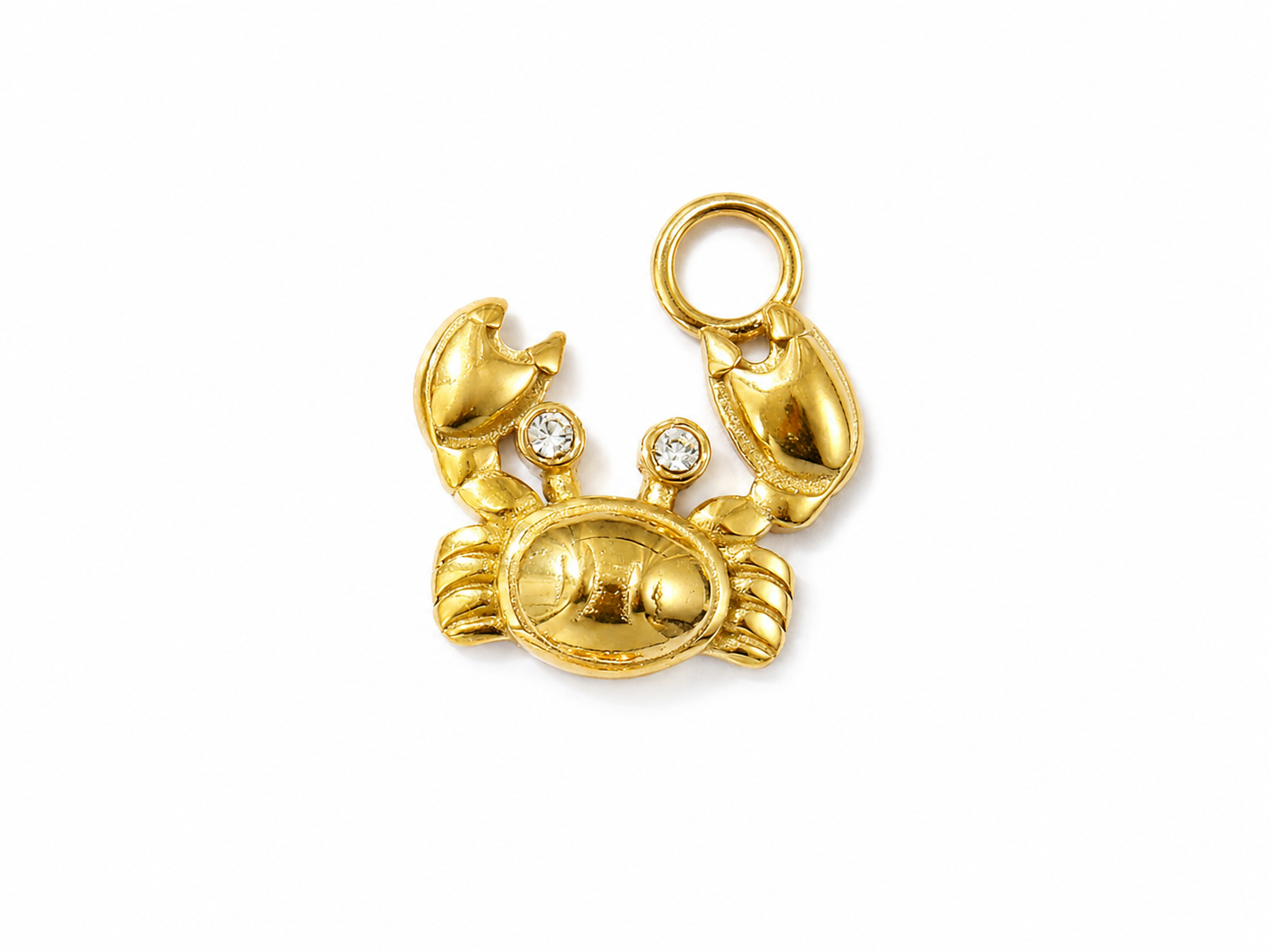 Krabben-Charm mit Zirkonia | Edelstahl 18K vergoldet