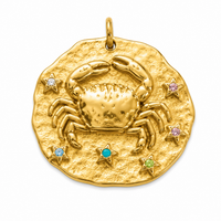 Sternzeichen Charm Gold – Zodiac Anhänger mit bunten Zirkonia | 18K vergoldet